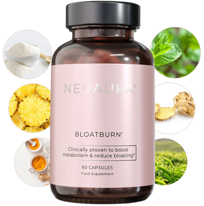 NEUAURA BloatBurn bottle with natural ingredients